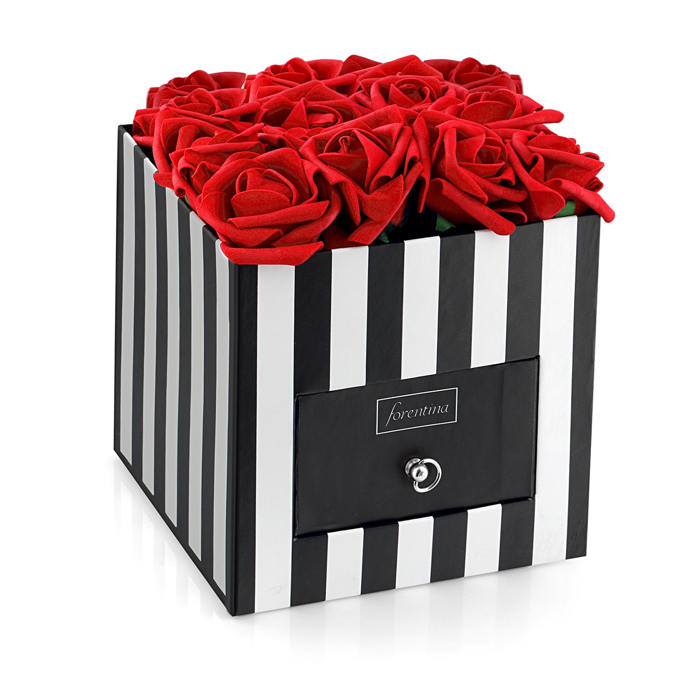 Forentina Kırmızı Güllü Kutuda Tektaş Kolye Bileklik Saat Set PS2629