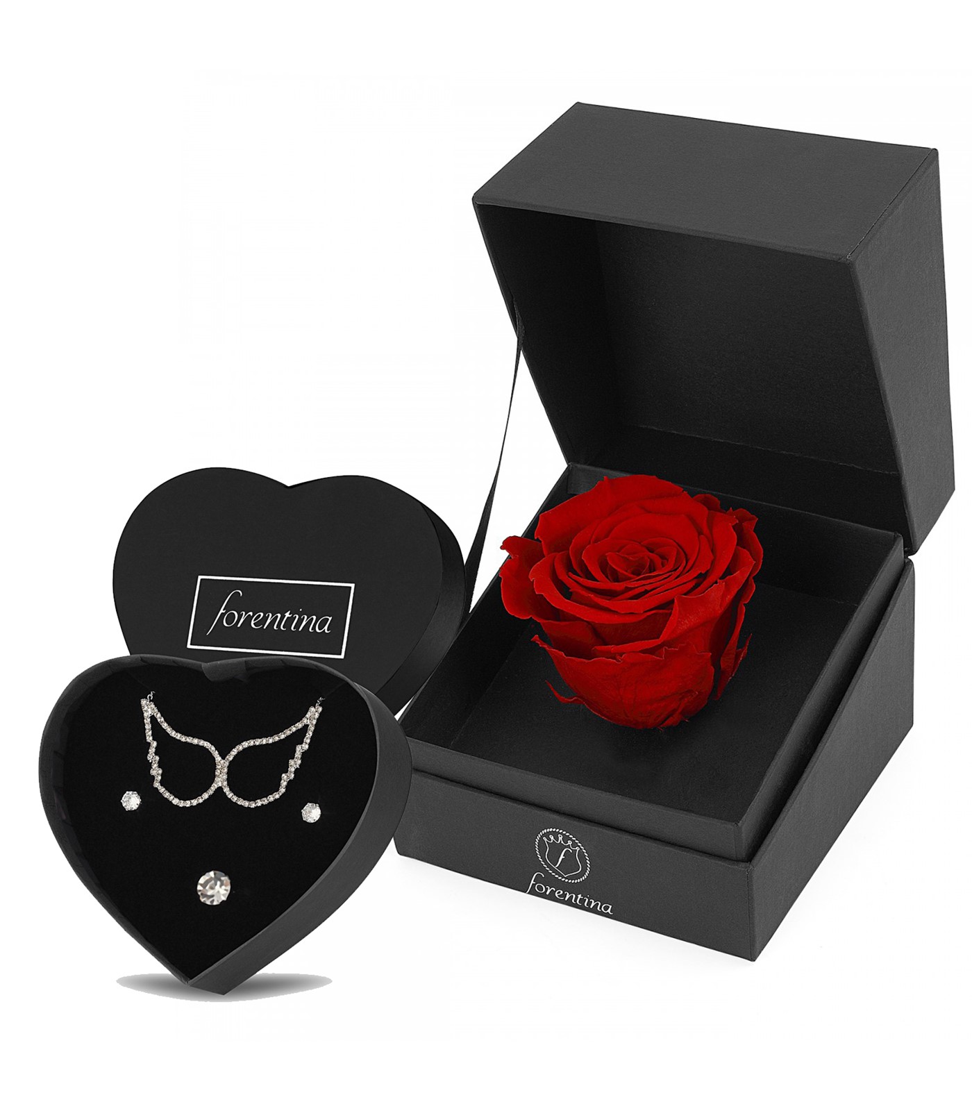 Forentina Melek Kanadı Takı Seti Kırmızı Solmayan Gül Hediye Set PS2643