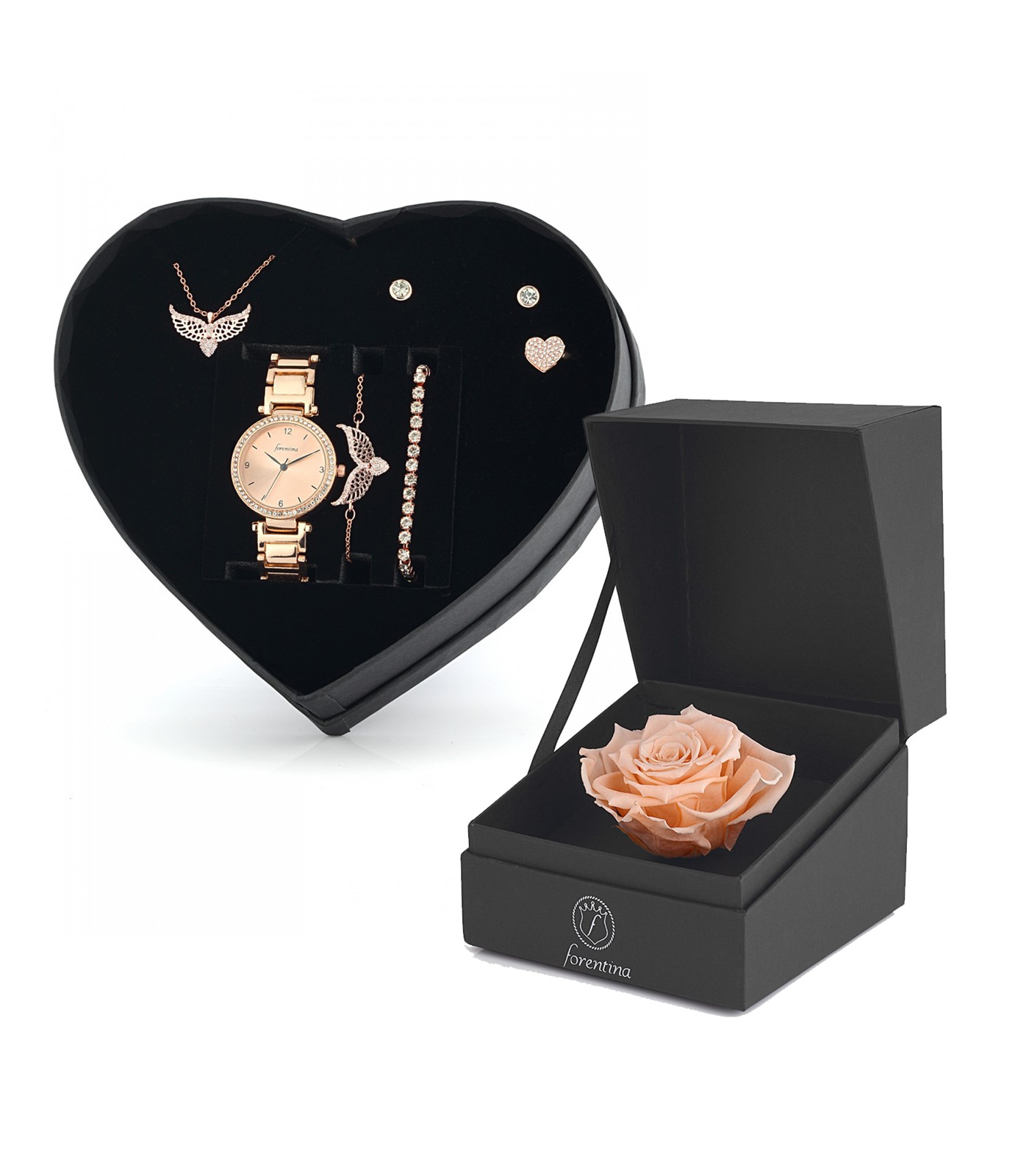 Forentina Rose Melek Kanadı Takı Seti Rose Solmayan Gül Hediye Set PS2677