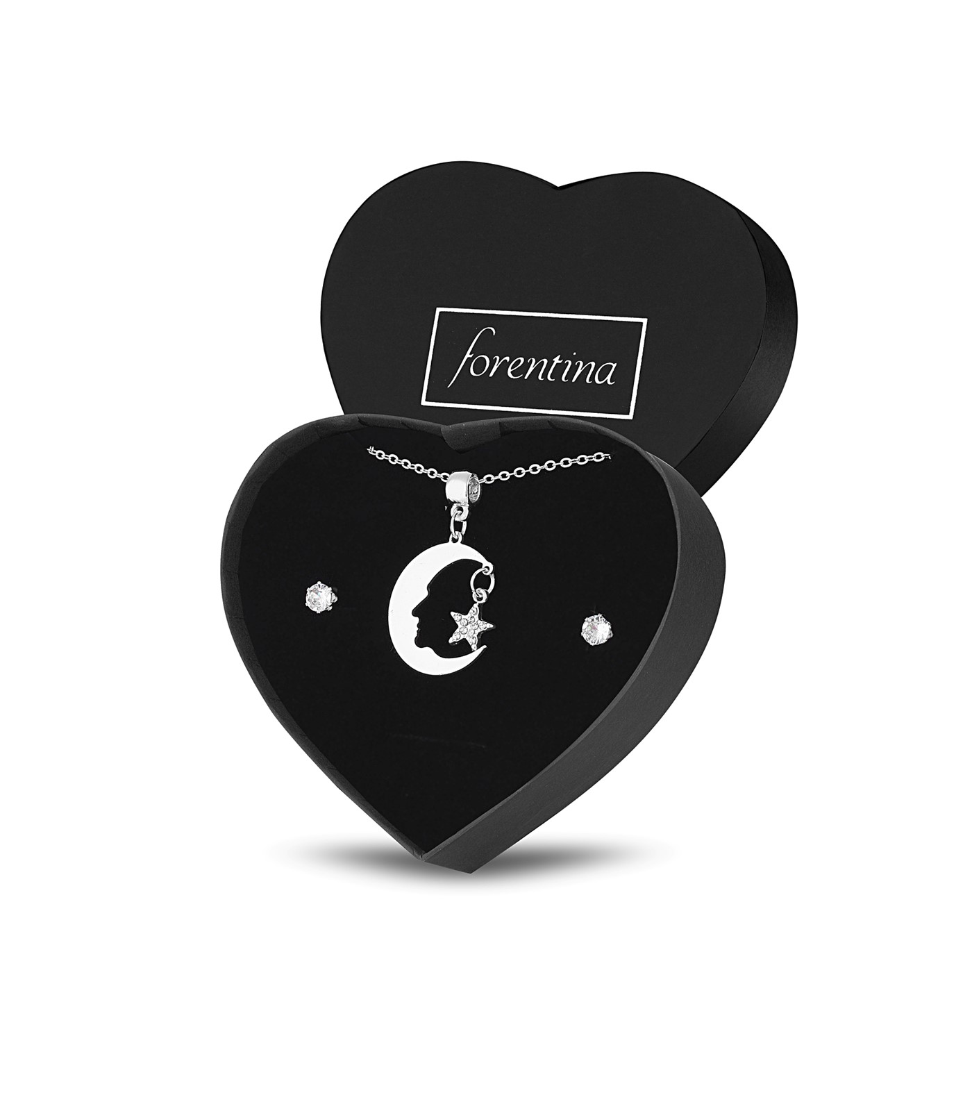 Forentina Gümüş Kaplama Ay Yıldız Atatürk Silüet PS2699