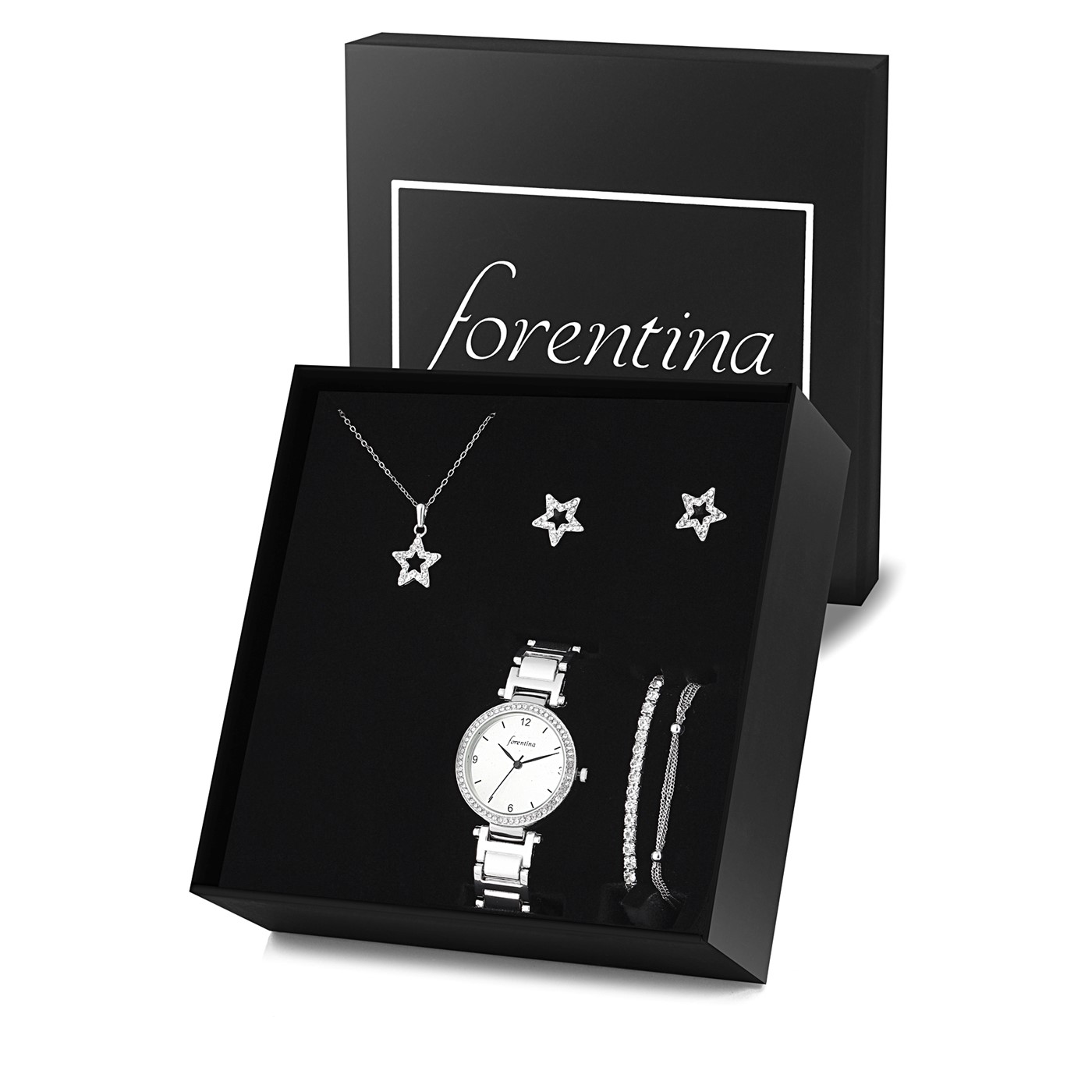 Forentina Yıldız Kolye Küpe Bileklik Saat - Hediye Seti PS2717