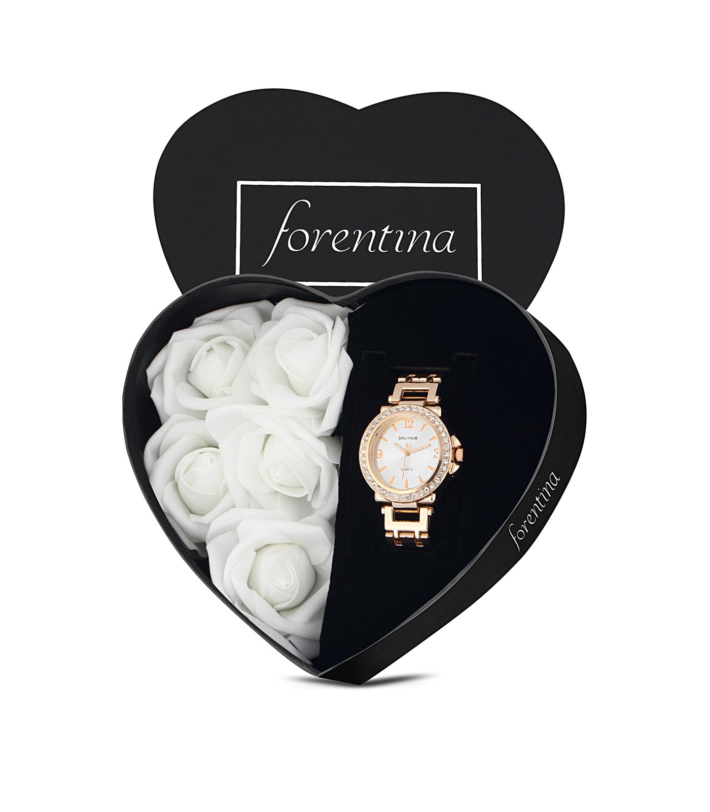 Forentina Rose Metal Bayan Kol Saati - Kalpli Güllü Kutuda PS2732