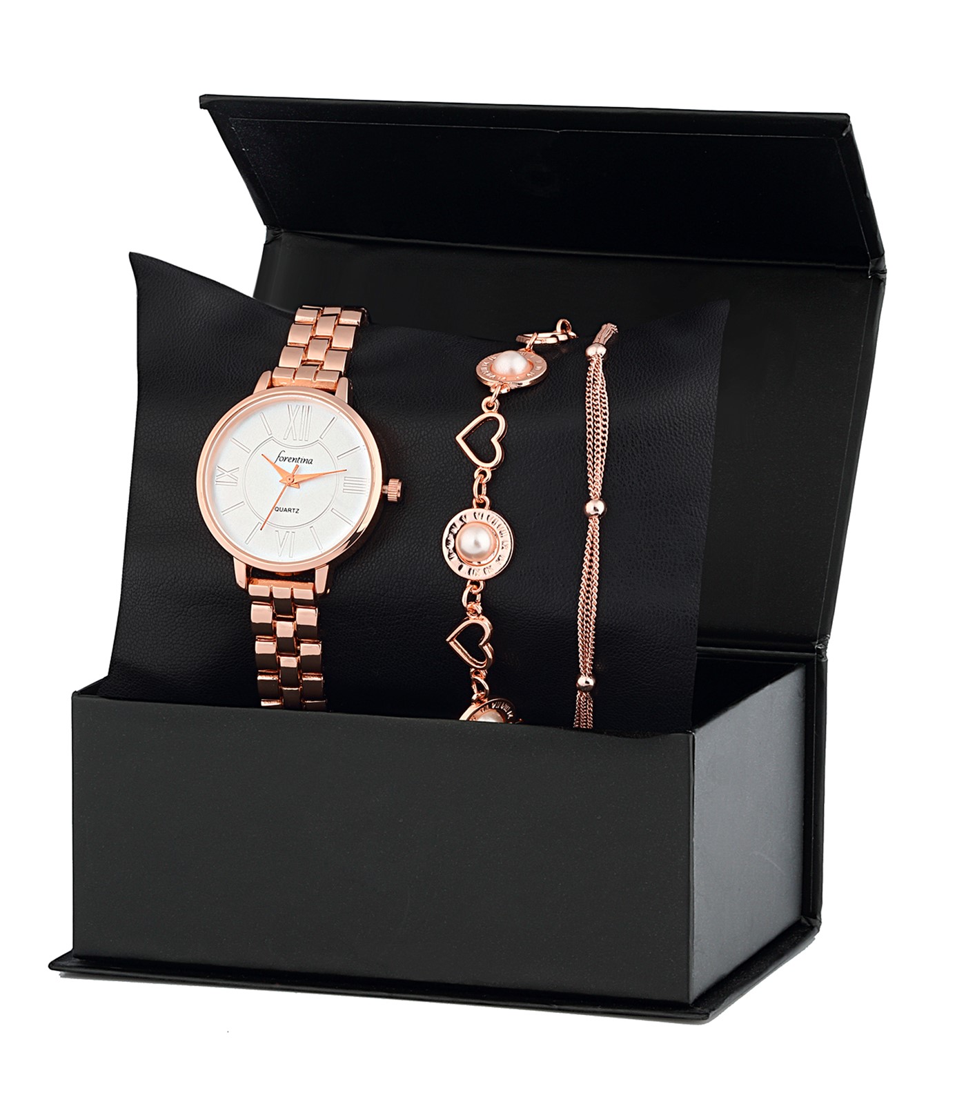 Forentina Rose Metal Saat Bileklik Kombin Set PS2760