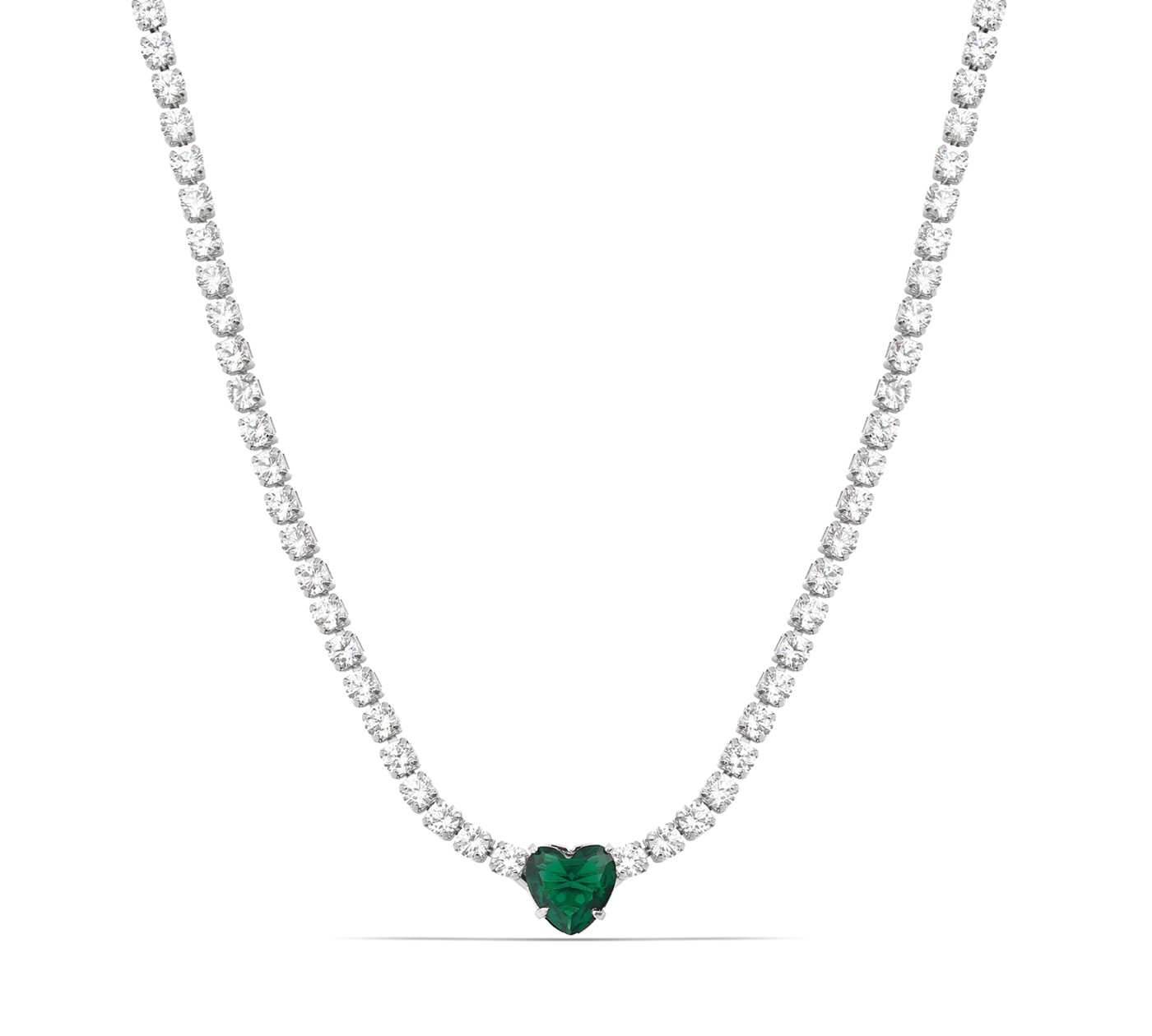 Forentina Kadın Zirkon Kalp Kesim Taşlı Çelik Kolye Bileklik Takı Seti PS2798