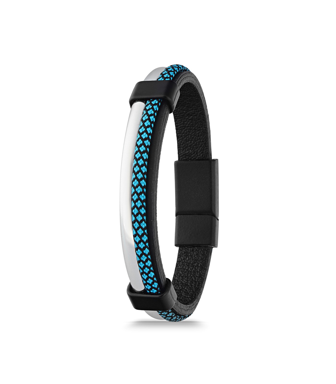 Forentina Metal Detaylı Deri Erkek Bileklik PS2833