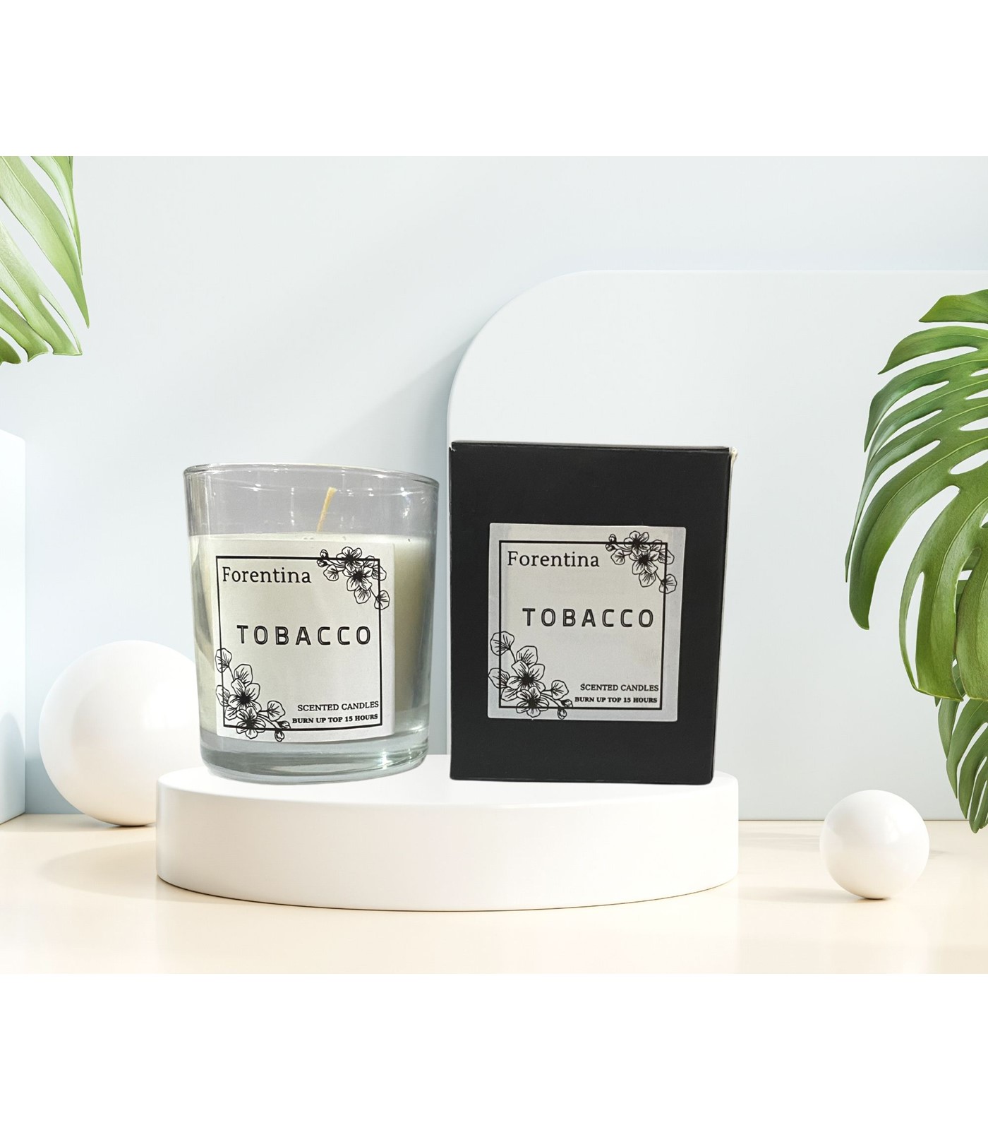 Forentina Premium Uzun Yanma Süreli Tobacco Kokulu Ev Mumu PS2865