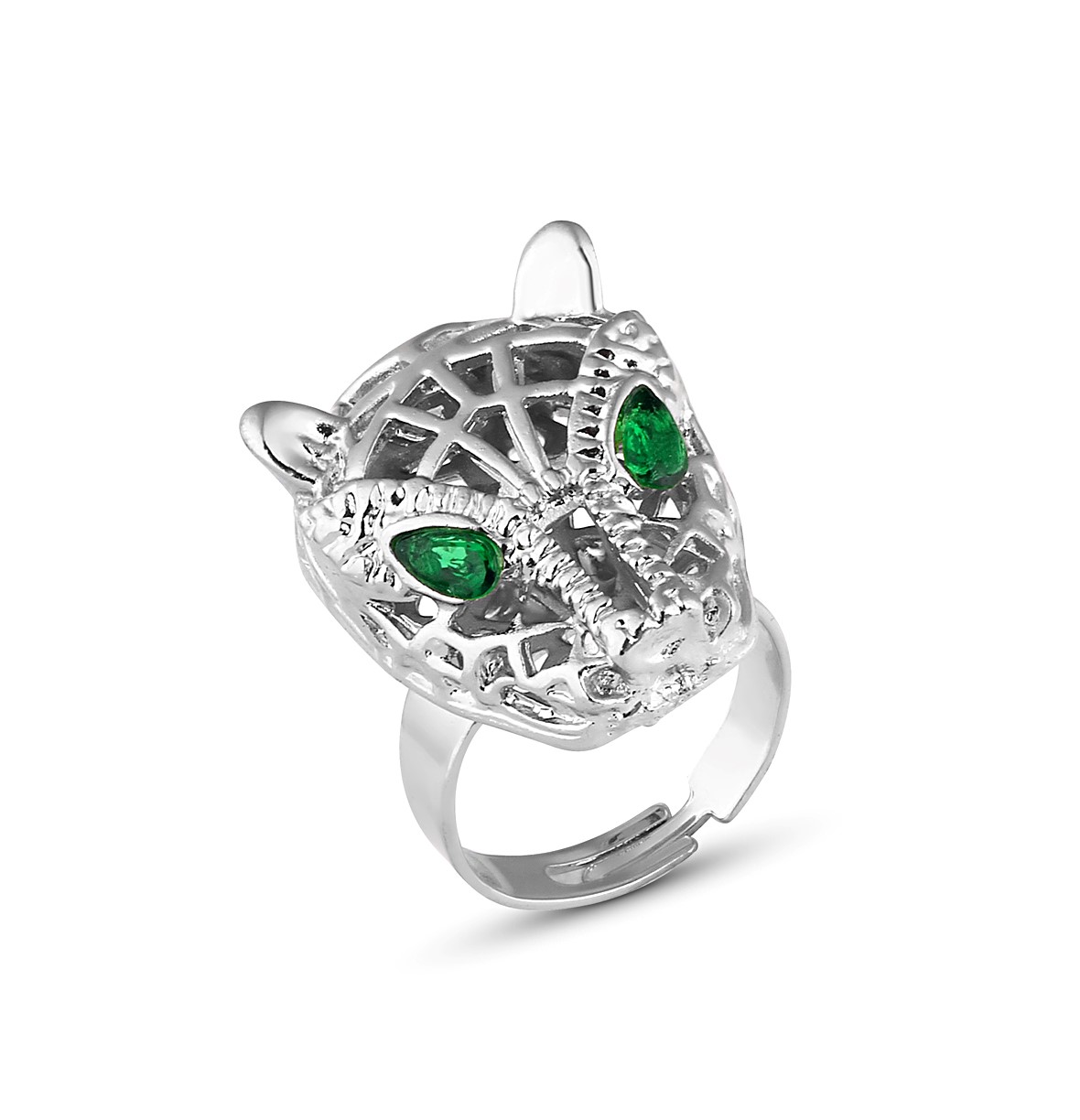 Forentina Kadın Gri Aslan Kolye Bileklik Yüzük Takı Seti PS2932