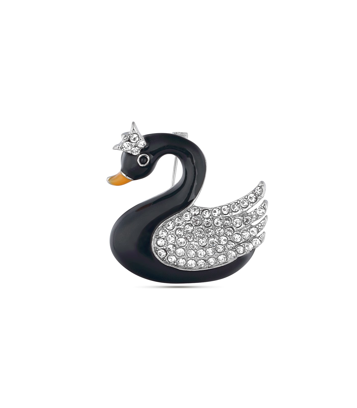 Forentina Siyah Kuğu Figürlü Broş PS2940