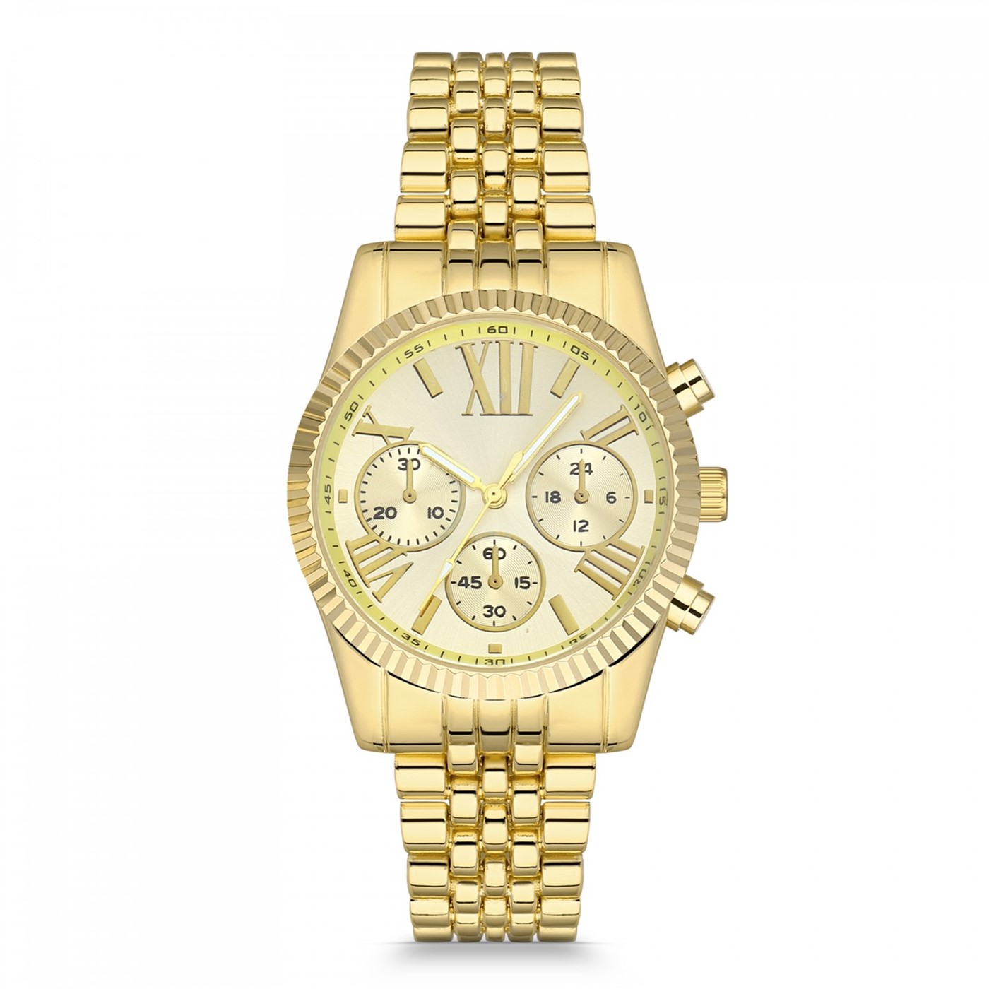 Forentina Altın Kaplama Tektaş Takı & Saat Hediye Set PS2963