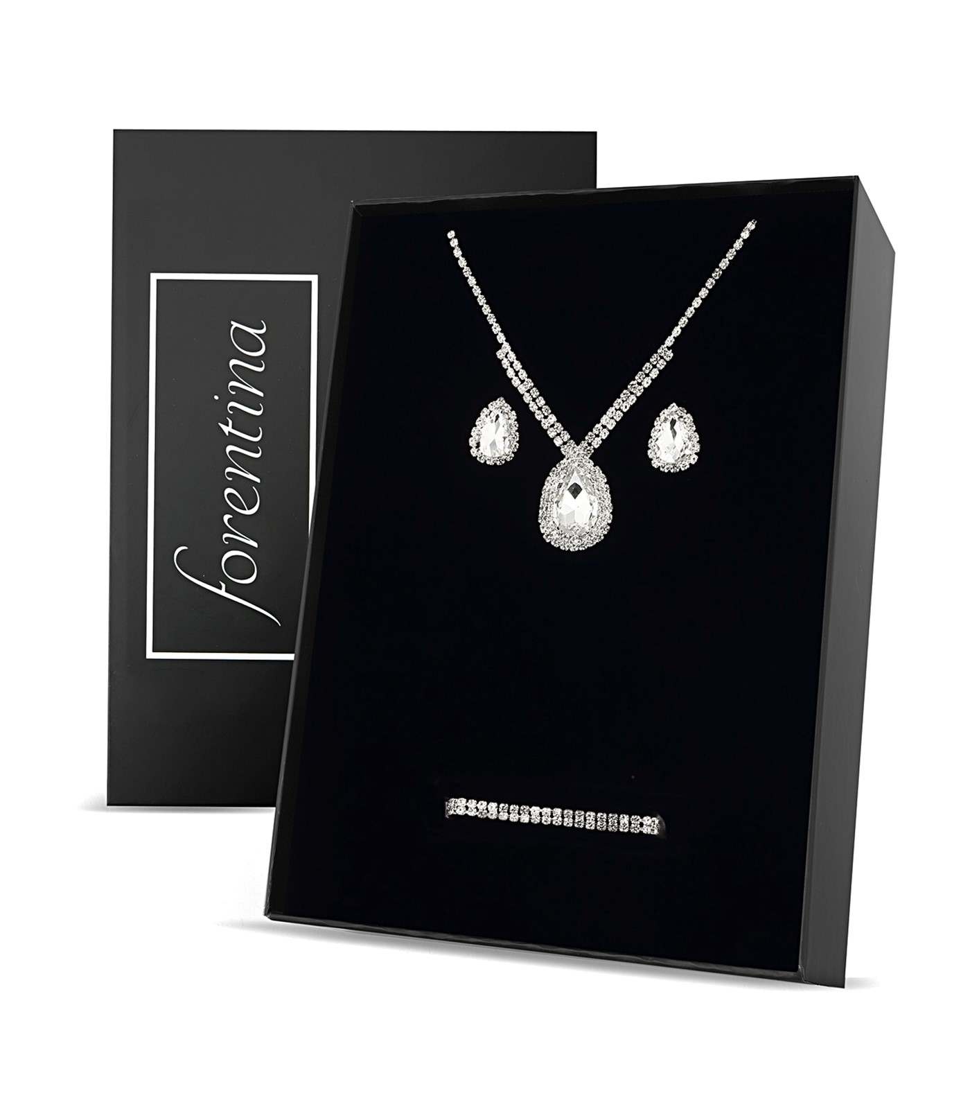 Forentina Gümüş Kaplama Kolye Küpe Bileklik Takı Seti PS3093