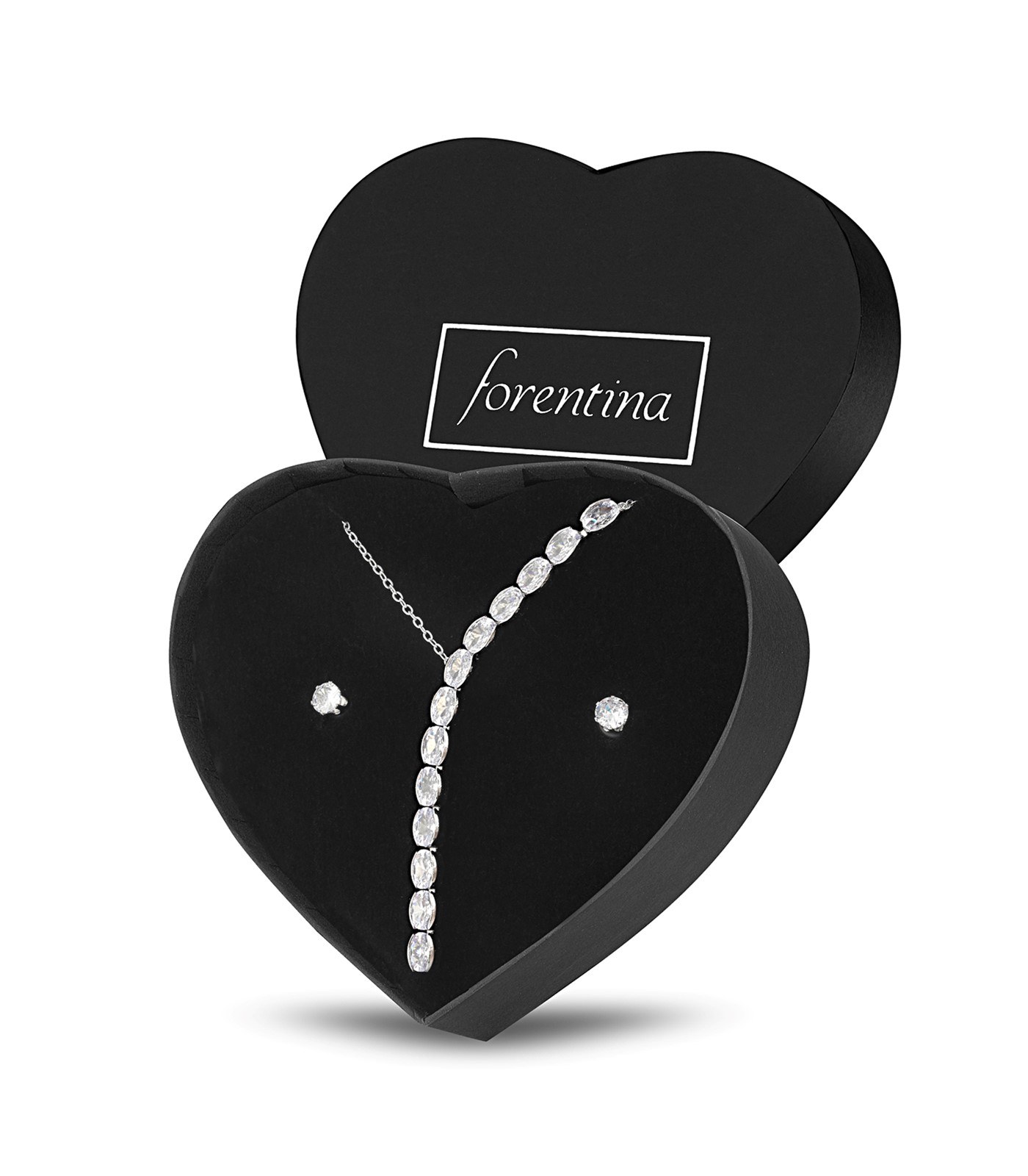 Forentina Gümüş Kaplama Su Yolu Kolye Küpe Takı Seti PS3122