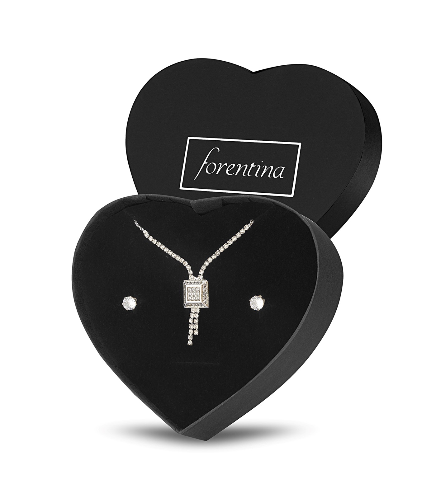 Forentina Gümüş Kaplama Baget Kolye Küpe Takı Seti PS3125