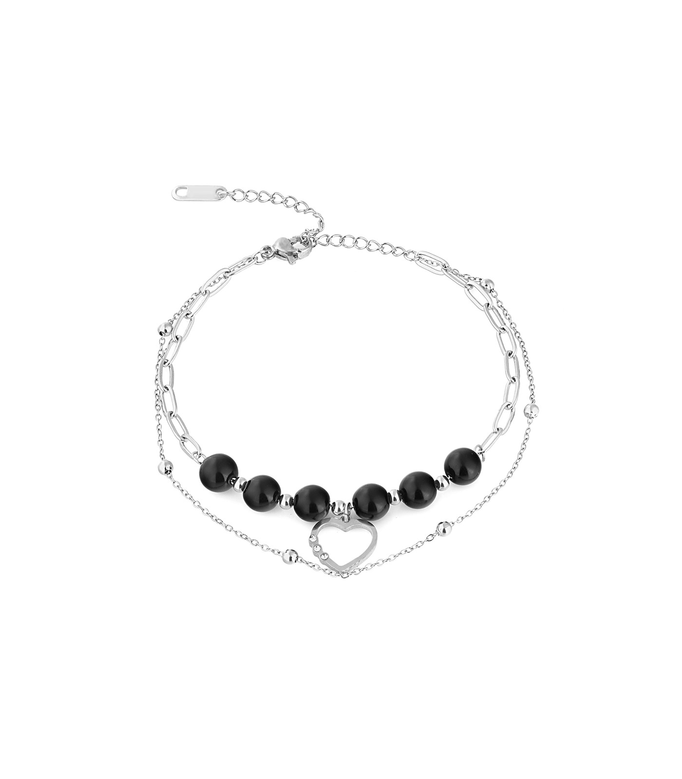 Forentina Gümüş Kaplama Kalpli Bileklik PS3137