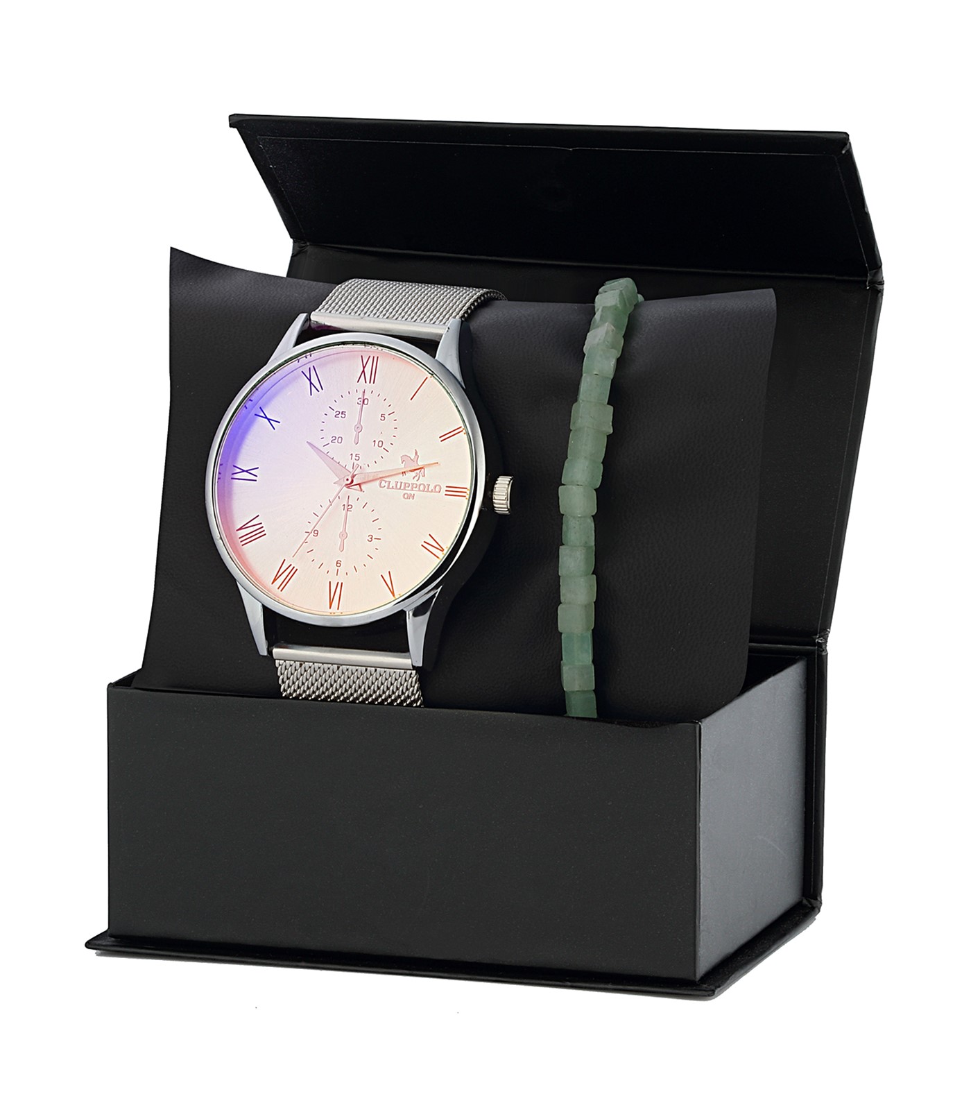 Forentina Erkek Hasır Kol Saati Bileklik Kombin Set PS3149