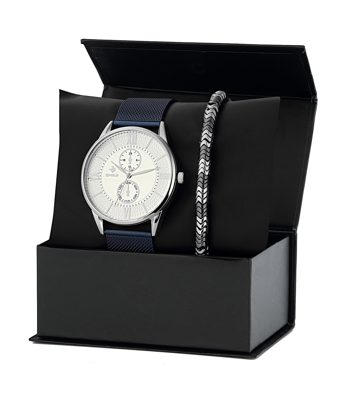 Forentina Lacivert Erkek Kol Saati Bileklik Kombin Set PS3153