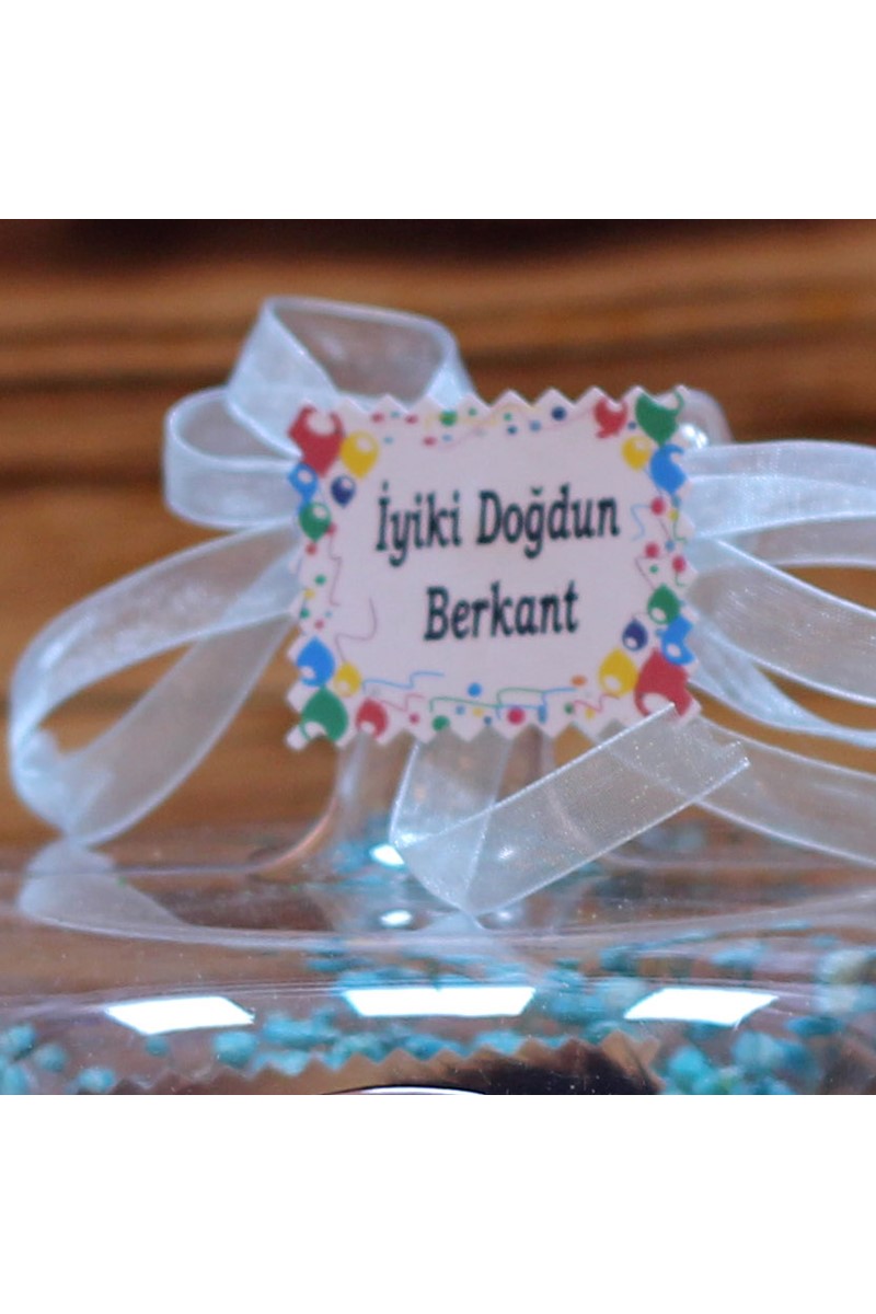 Kişiselleştirilebilir Teraryum Küçük Elma Resimli Hoşgeldin Erkek Bebeğim