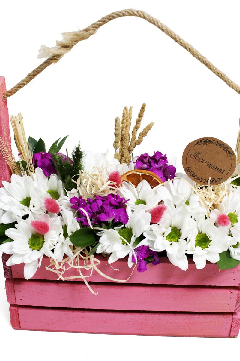 Pink Basket & Daisy