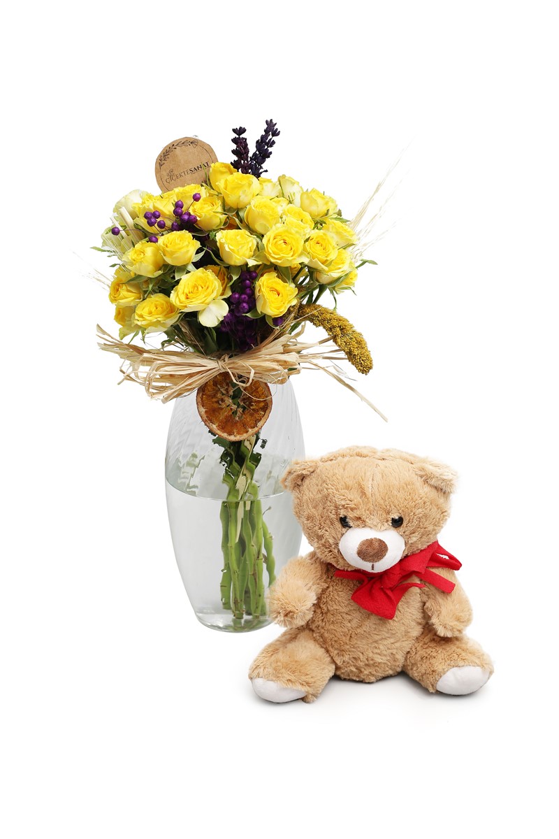 Teddy & Yellow Roses