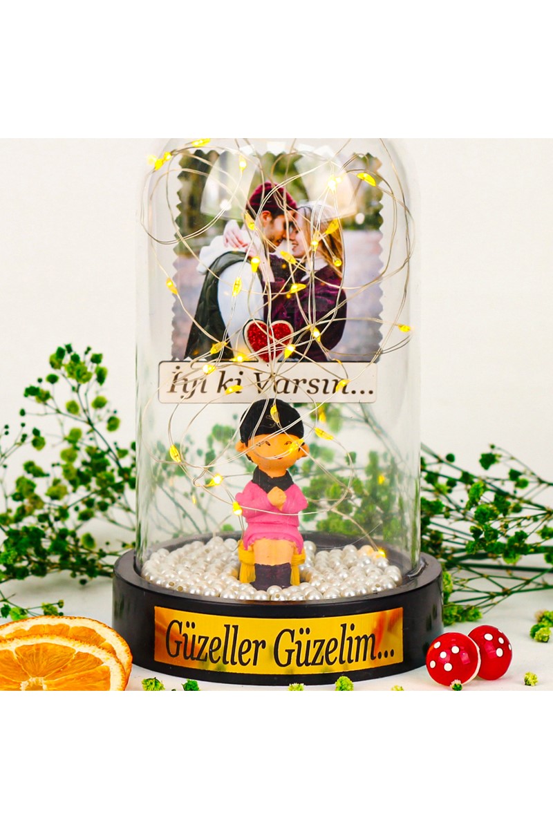 Kişiye Özel Fotoğraflı Mini Elma Teraryum İyi Ki Varsın