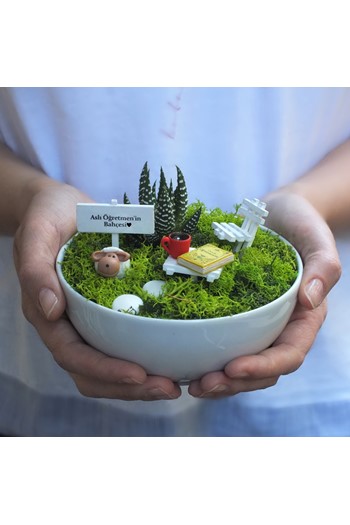 Öğretmene Hediye Teraryum, Öğretmenler Günü Minyatür Bahçe