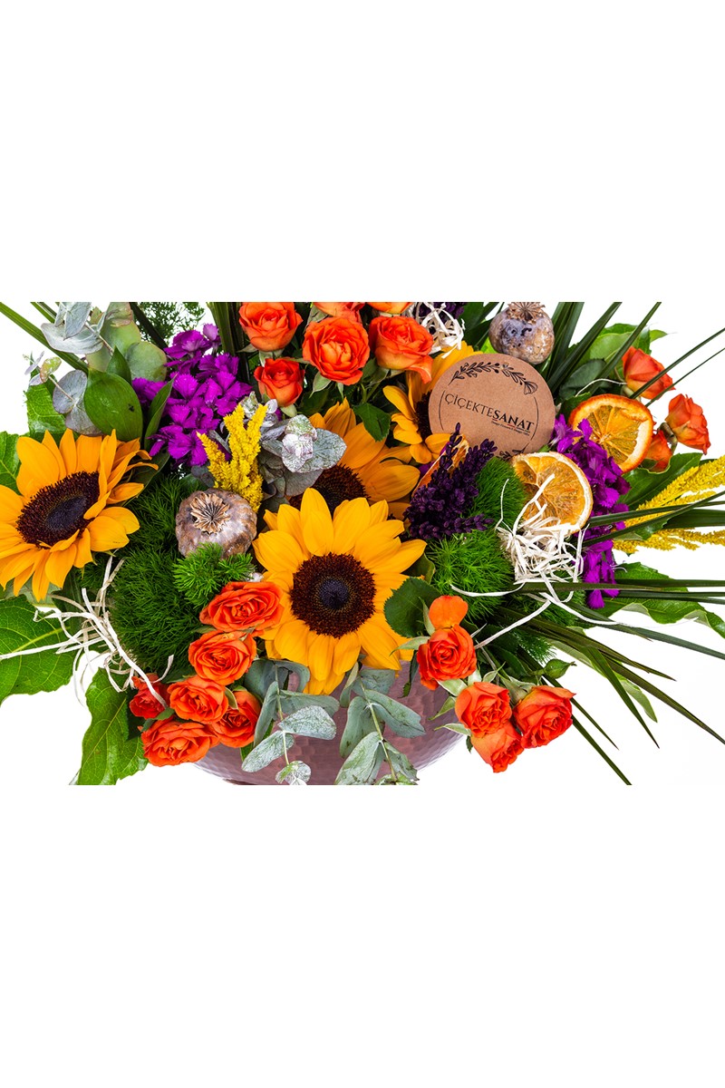 Colorful Flowers İn Copper - 3
