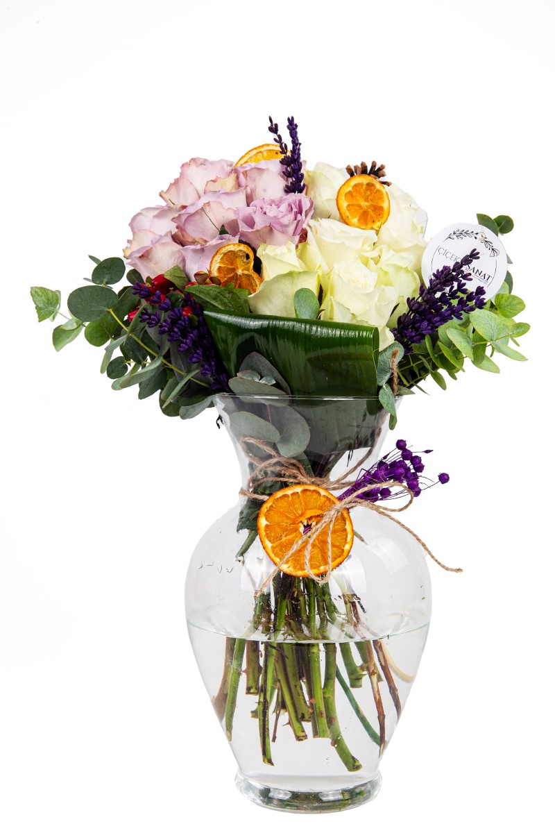 White And Lilac Roses