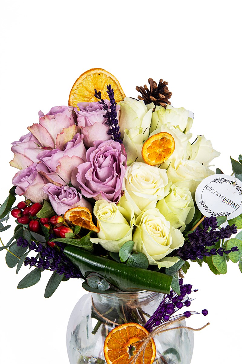 White And Lilac Roses