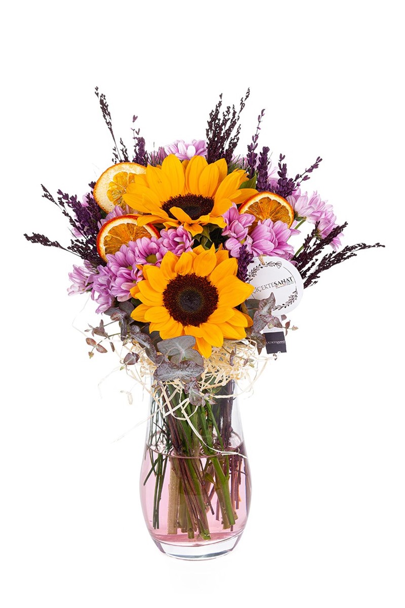  Purple Daisy & Sunflower