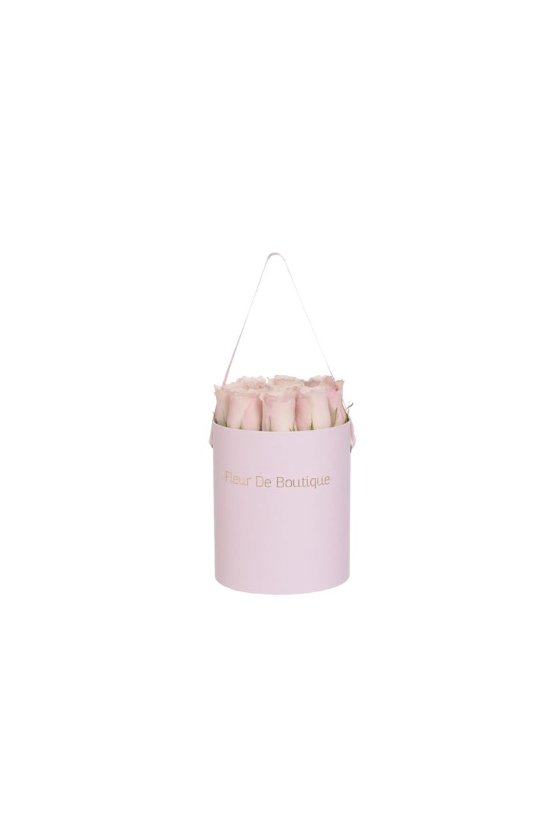 Orta Boy Pembe Silindir Kutuda Pembe Güller